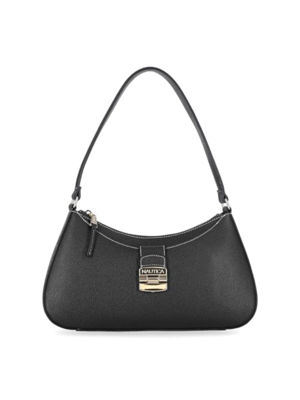 Vegan Leather Hobo Shoulder Bag Large Zip Closure Purse